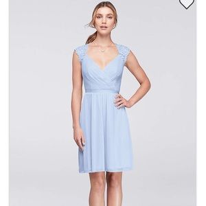 David's Bridal Ice Blue Dress
